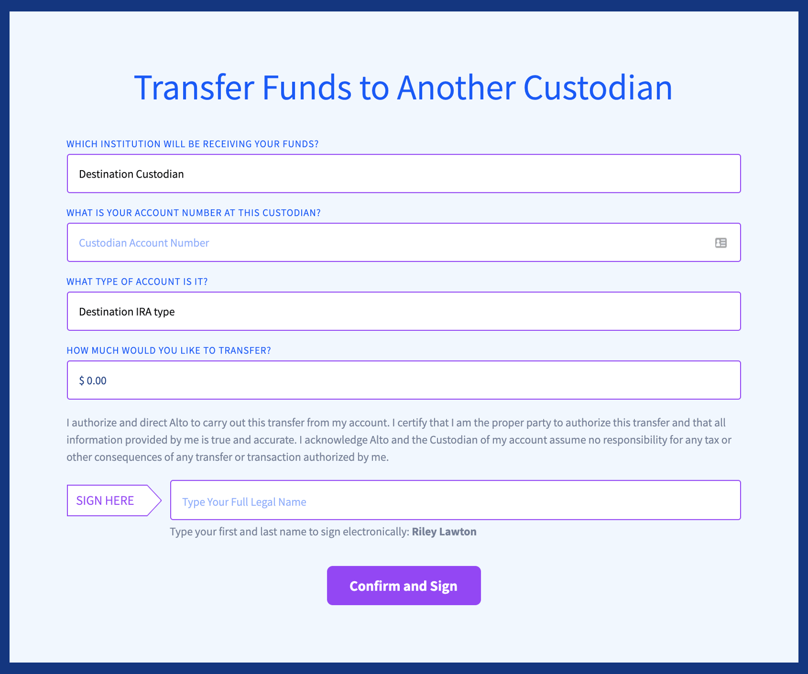 How to Transfer Funds to Another Custodian 